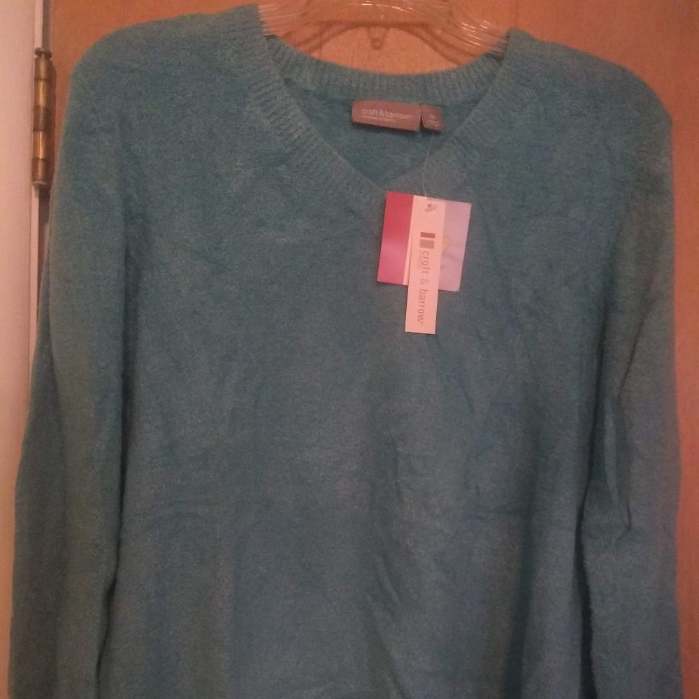 NWT Croft & Barrow Aqua Sweater, 1X